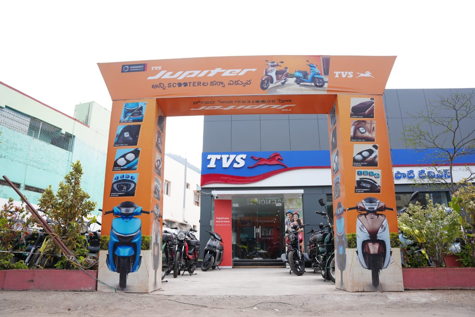 Garapati TVS motorcycle showroom